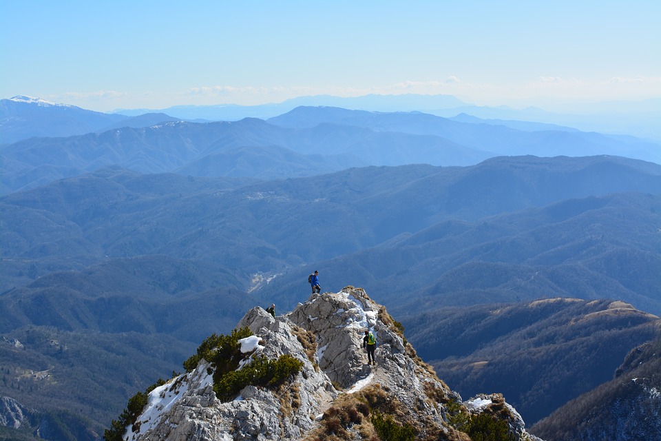 En la cima de la montaña